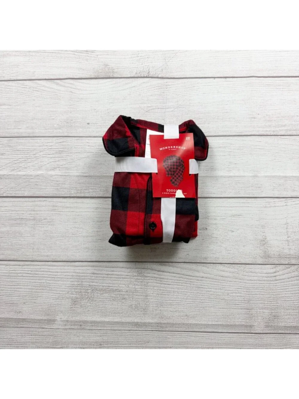Wondershop Toddler Two Piece Pajama Set Red Black Buffalo Plaid NWT 2T